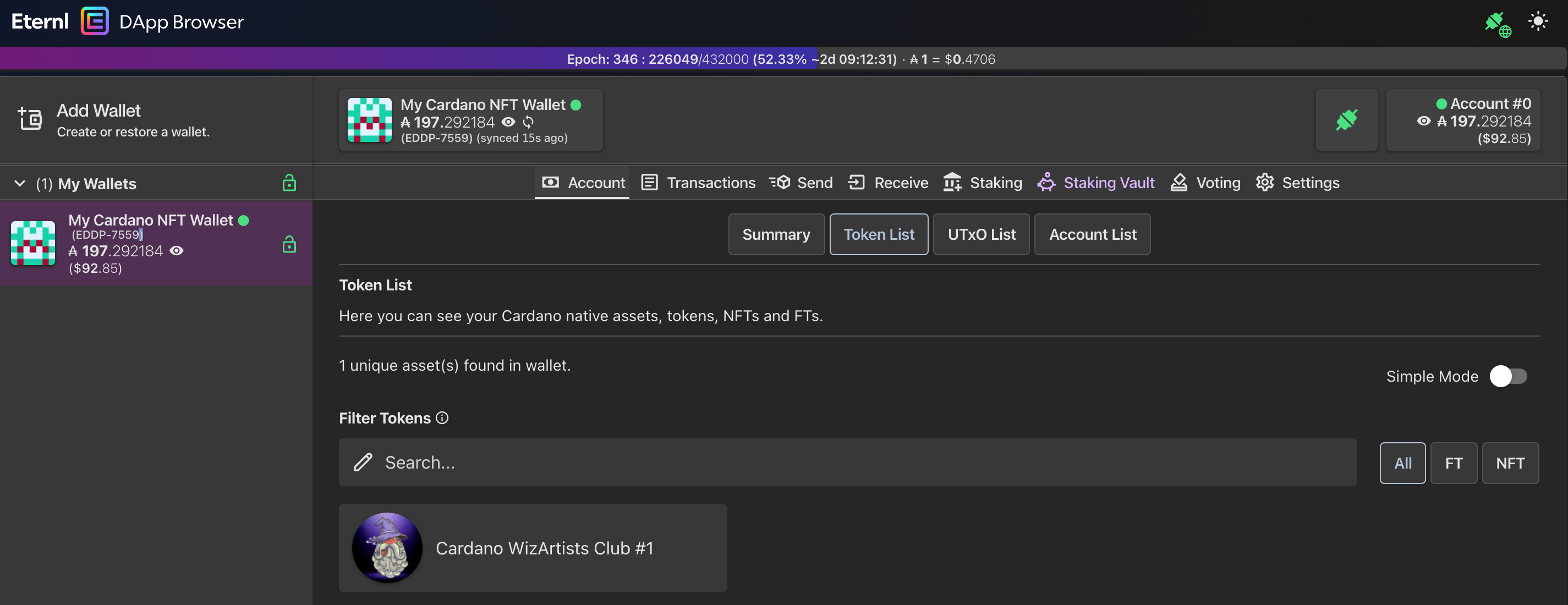 View NFT in Eternl Wallet